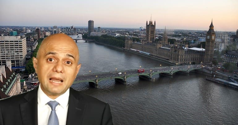 Sajid Javid and the river Thames