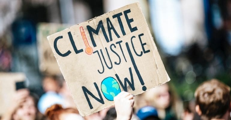 climate justice placard