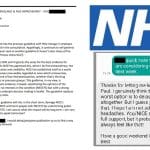 A picture of a redacted email and text and the NHS logo in relation to NICE