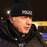 Boris Johnson dressed as a cop
