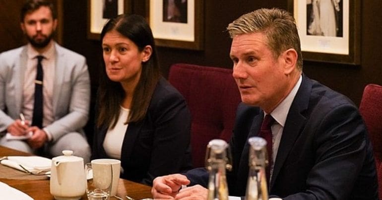 Keir Starmer and Lisa Nandy looking stressed.