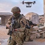 Royal marines with a drone