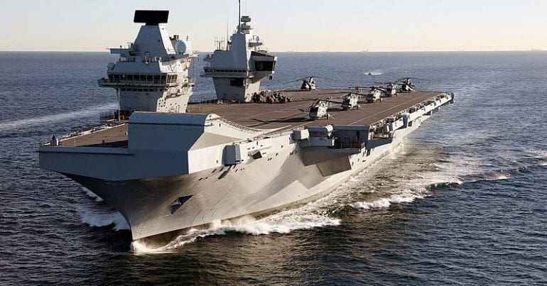 Aircraft carrier at sea