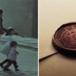British soldier running in Belfast in the early 1970s beside some children and a top secret file