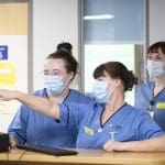 Nurses at work in face masks