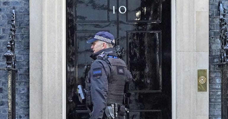 A police officer outside 10 Downing Street