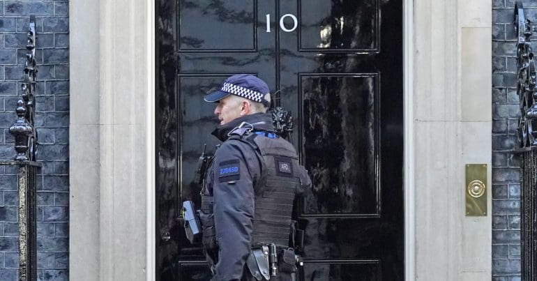 A police officer outside 10 Downing Street