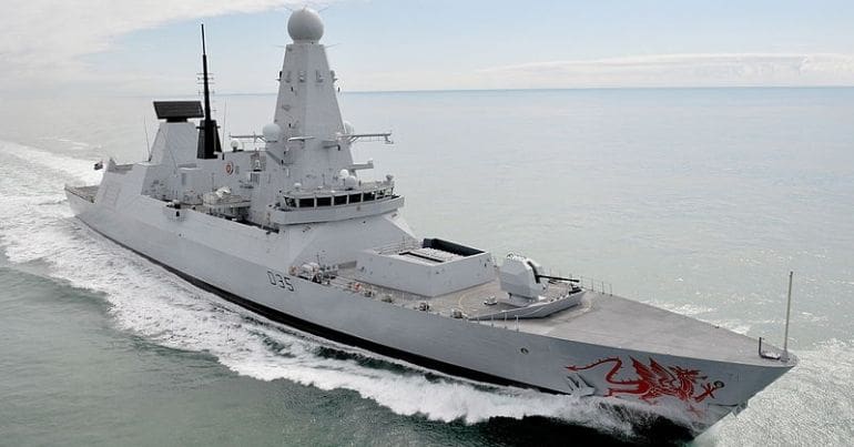 HMS Dragon at sea