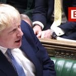 Boris Johnson and the BBC logo