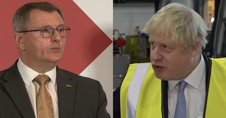 Jeffrey Donaldson (DUP leader) and Boris Johnson