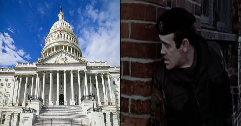 US Congress and British soldier
