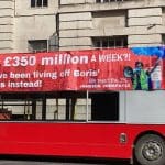 A bus used by the SOS NHS campaign