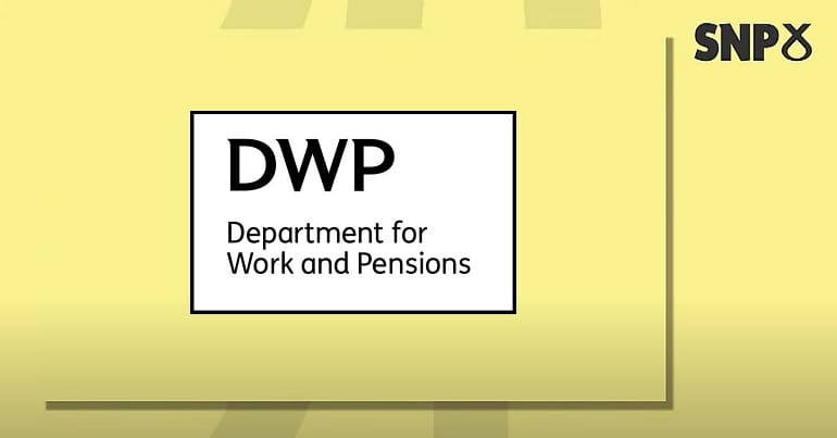 A still of the SNP logo and the DWP logo
