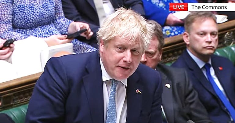 Boris Johnson at PMQs on Wednesday 30 March