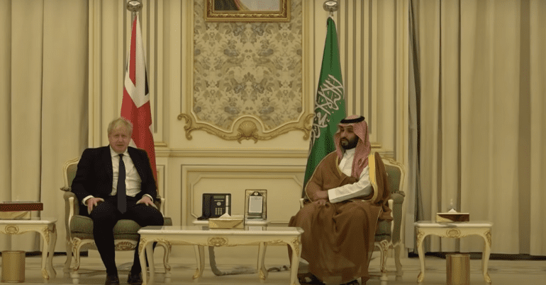 Johnson with Saudi crown prince