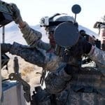 Soldier wields a stinger missile system