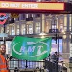 Striking Tube Workers outside a station
