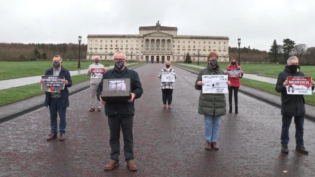 Victims campaigning outside Stormont Belfast