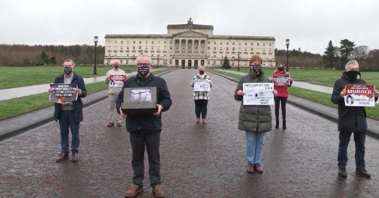 Victims campaigning outside Stormont Belfast