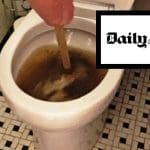 A blocked toilet and a logo which says the Daily Fail, representing the Daily Mail logo