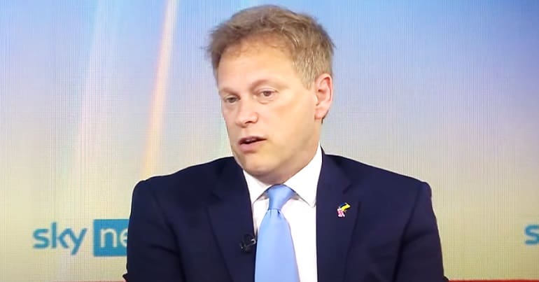 Grant Shapps on Sky News shrugging his shoulders