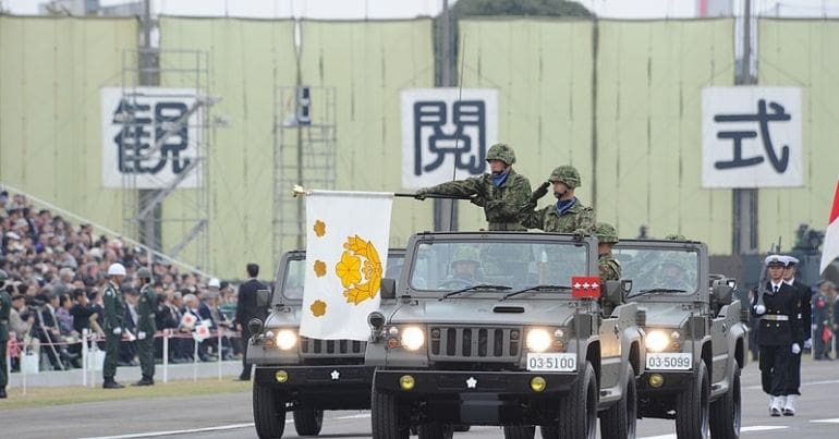 Japanese military vehicles on parade