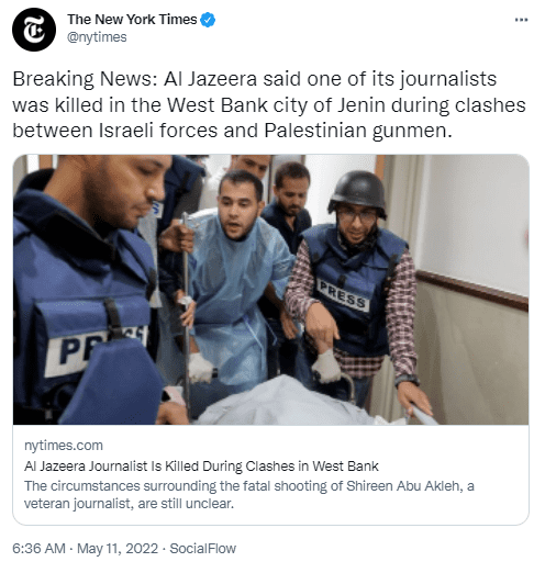 A New York Times tweet