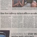 An image of an article in the Sunday Times abour railways and the RMT strike