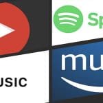An image of music streaming sites logos