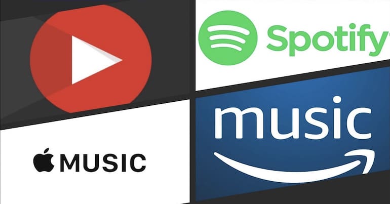 An image of music streaming sites logos