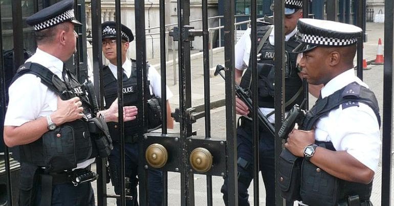 Armed police in central London