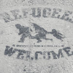 Refugees welcome graffiti
