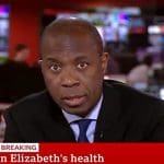 The BBCs Clive Myrie reporting on the queen