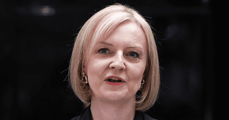 Liz Truss' face