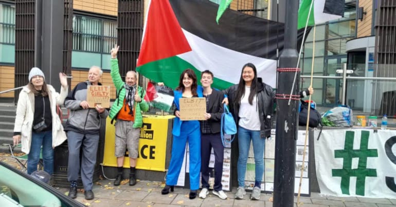 Campaigners outside Bristol Magistrate's Court