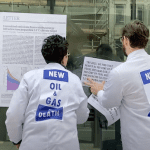 XR scientists glue scientific papers to the windows of BEIS