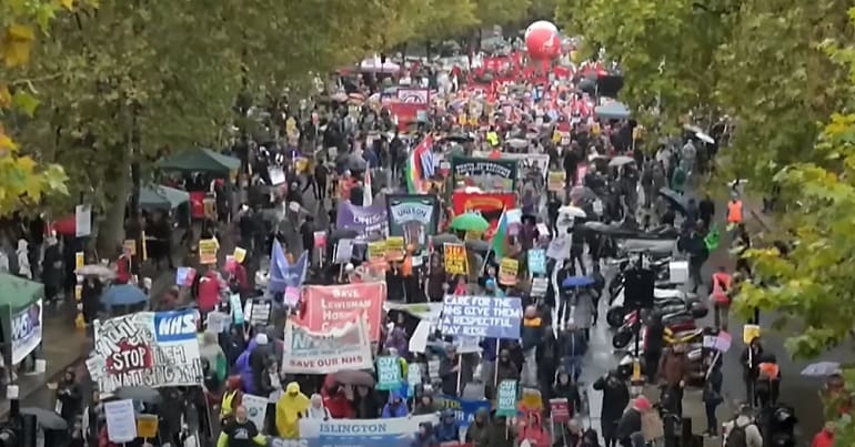 Trade unions at the people's assembly march