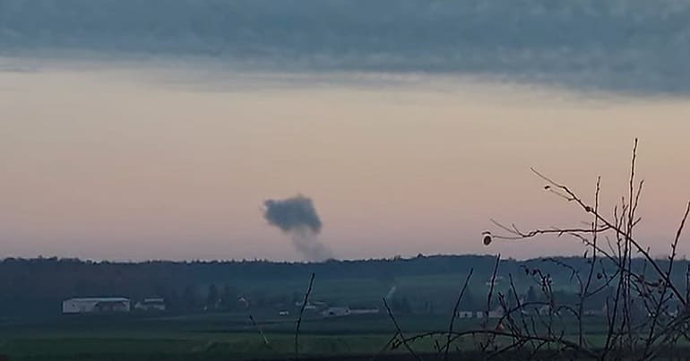 A missile strike on Poland