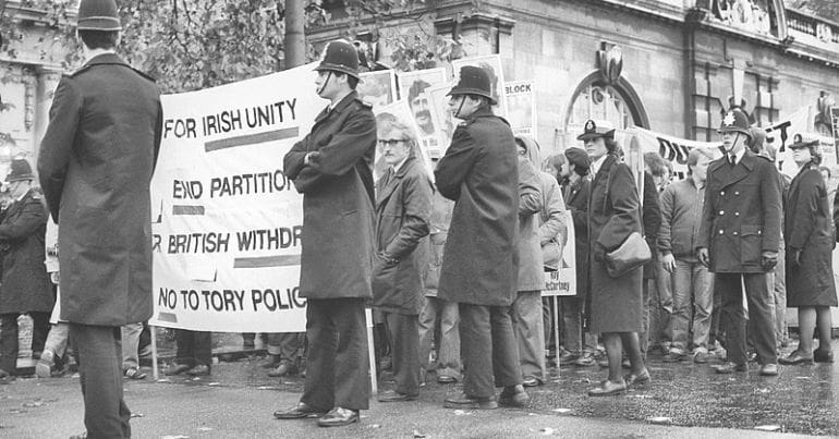 Pro-Irish protesters gather in Whitehall