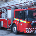 A fire engine representing the FBU and fire services