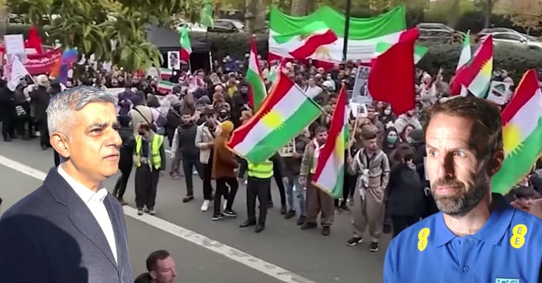 Iranian's protesting, Sadiq Khan and England manager Gareth Southgate