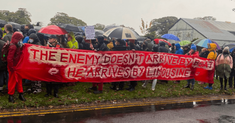 Demonstration at Manston Camp