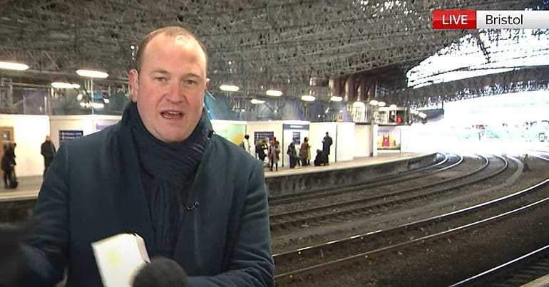 A Sky News reporter talking about the RMT strikes