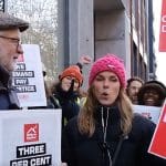 Jeremy Corbyn on a Shelter picket line