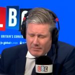 Keir Starmer with his eyes shut