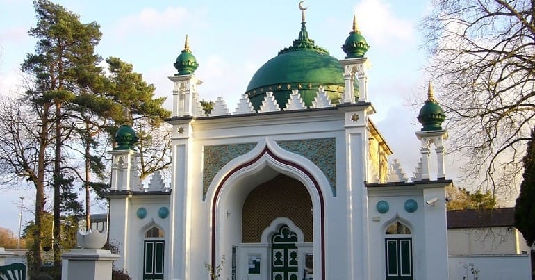 Shah Jahan Mosque in Surrey representing a discussion on Muslim women