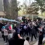 Tear gas fired at Iranian protesters