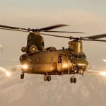 Chinook fires chaff over Afghanistan