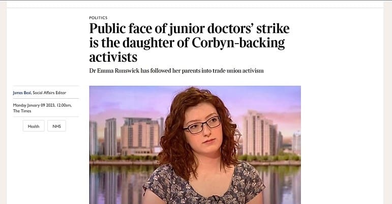 The Times article on the junior doctors strike