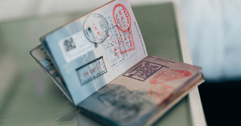 a stamped passport